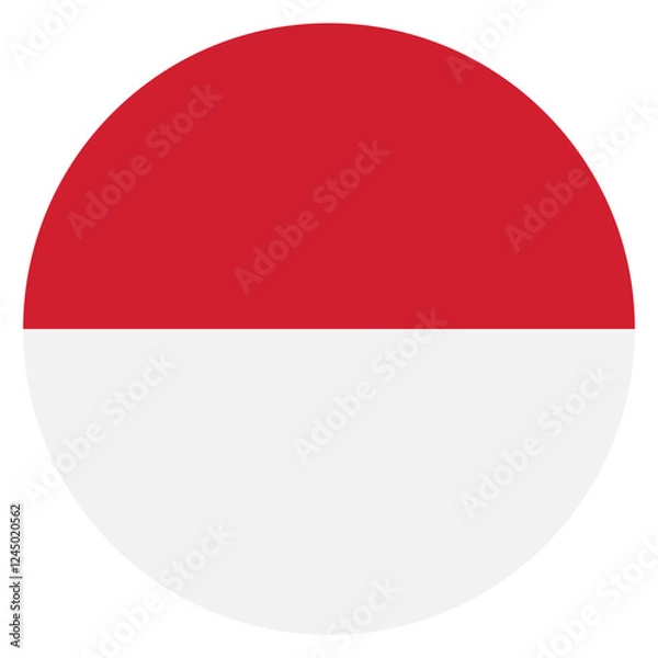 Obraz Monaco flag. Monaco circle flag logo icon computer vector illustration design