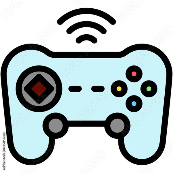 Obraz Gaming outline color icon. use for modern concept, print, UI, UX kit, web and app development. Vector EPS 10, related to entertainment, festival, hobbies.