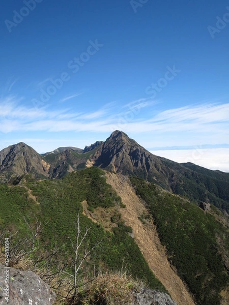 Obraz 阿弥陀岳,赤岳と空―権現岳より―