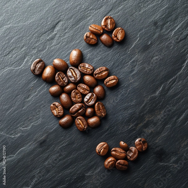 Fototapeta coffee beans on grey background