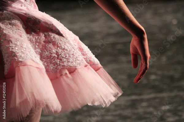 Obraz Close-up of a ballerina waiting behind stage to perform