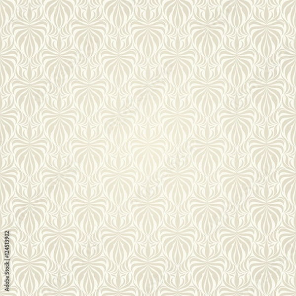 Fototapeta Seamless background of light beige color in the style of Damascus