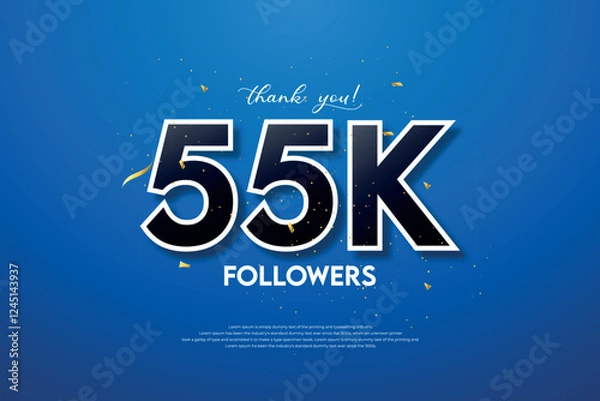 Fototapeta 55k followers' celebration with a beautiful background. design vector.	

