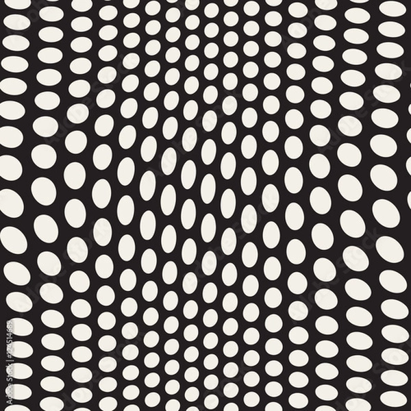 Fototapeta Vector Seamless Irregular Polka Dots Distorted Pattern