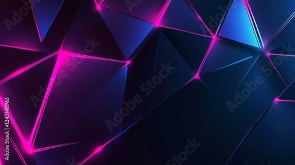 Obraz A futuristic abstract design featuring neon lights and sharp, glowing edges, perfect for modern themes,