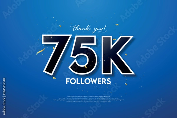Fototapeta 75k followers celebration with beautiful background. design vector.