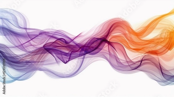 Fototapeta カラフルな流れるラインのエレガントなグラフィックアート10