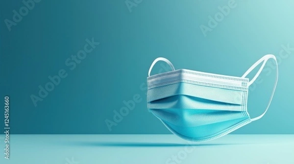 Fototapeta Protective medical mask on a blue background.