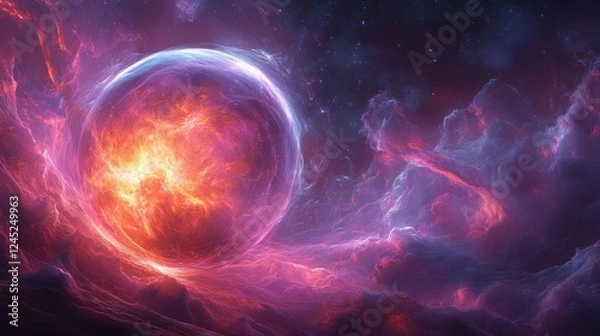 Obraz Vibrant Planet in the Cosmos. Generative AI