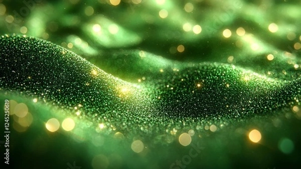 Fototapeta Green Sparkling Fantasy. Generative AI