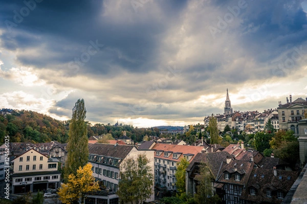 Fototapeta Aussicht von der Nydeggbrücke in Bern