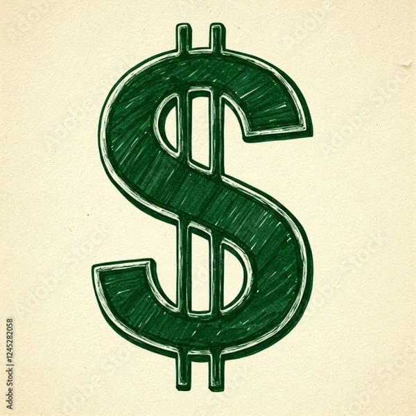 Obraz green dollar sign