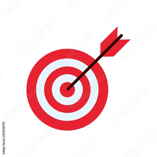 Obraz Target with arrow icon. Solution success strategy and idea theme. Isolated design. Vector illustration