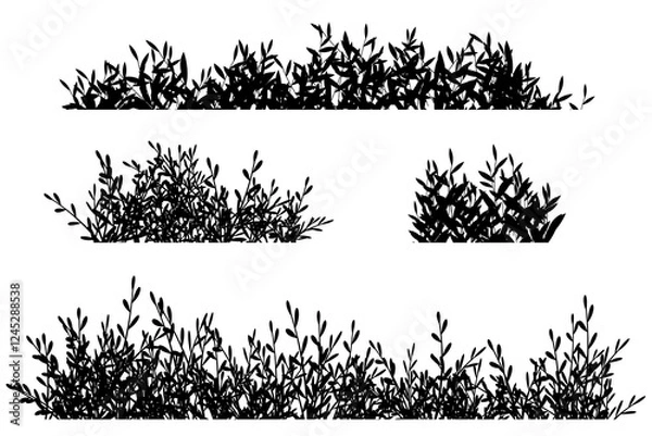 Fototapeta bush silhouette background vector