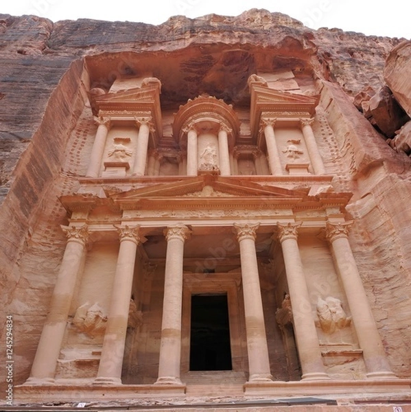 Obraz ヨルダン　ペトラ遺跡　エルハズネ（エルカズネ）