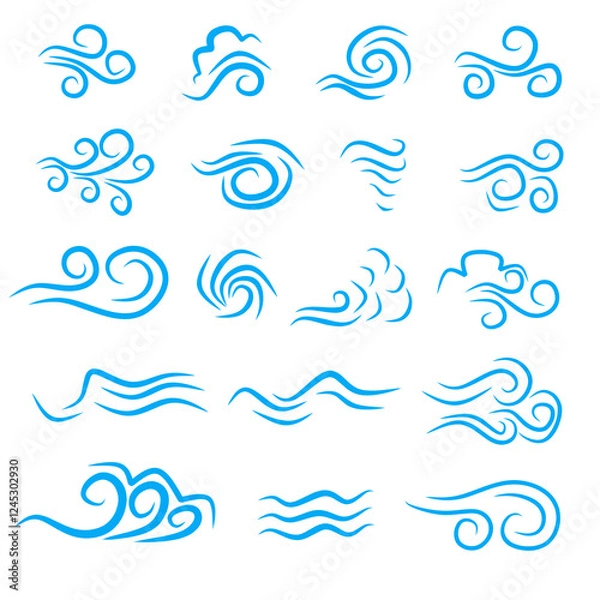 Fototapeta Wind illustration set 