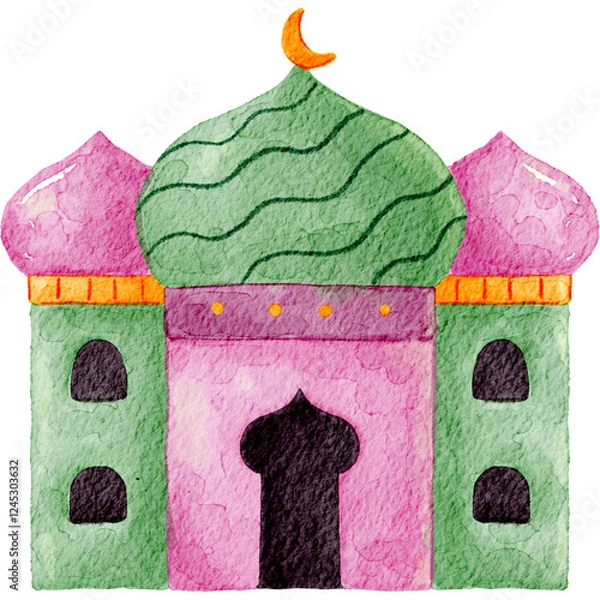 Obraz Mosque icon in the months of Ramdhan and Eid al-Fitr