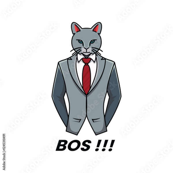 Obraz cute cat posing like a mafia boss 