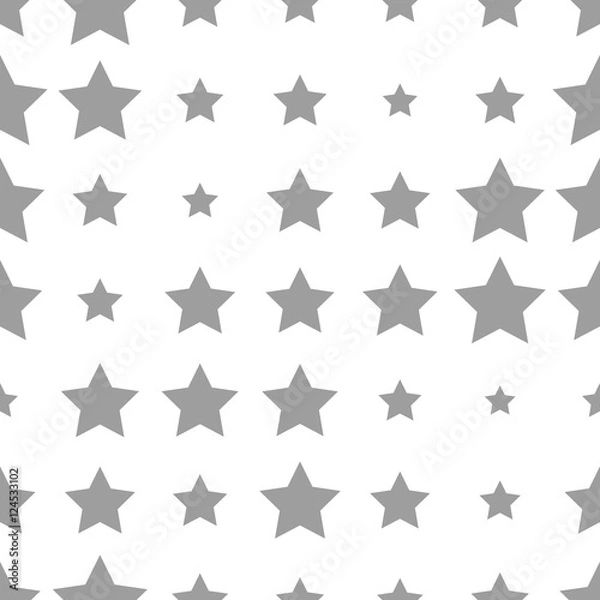 Fototapeta Seamless pattern with stars on a white background.