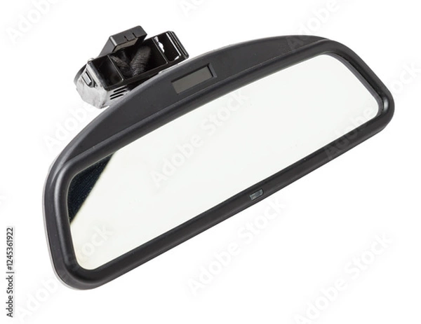 Fototapeta Close-up on a rear view mirror from a sedan for repair and replacement after an accident in a workshop. Auto service industry. Spare parts catalog.