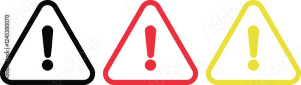 Fototapeta Warning danger triangle icon in line set isolated on transparent background hazardous vector apps and website material symbol in trendy style. Globally Harmonized System All classes caution