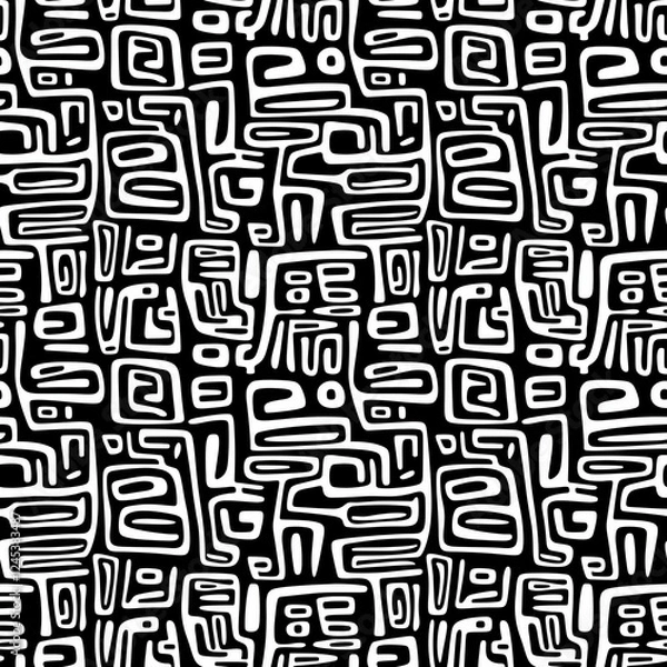 Obraz Creative ethnic style vector seamless pattern. Unique geometric vector swatch