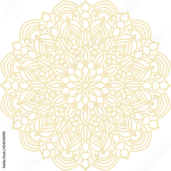 Fototapeta Golden Modern and Minimalist Mandala with Bright Colors. Geometric Circle Design Element for Invitation and Greeting Cards.