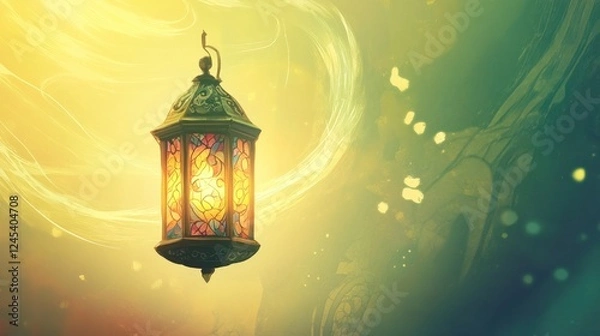 Fototapeta Ornate Ramadan Lantern with Mystical Glow