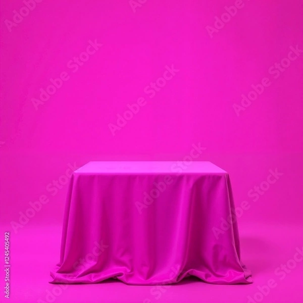 Fototapeta Square shape stage for valentine day product display, showcase, promotion and advertise.