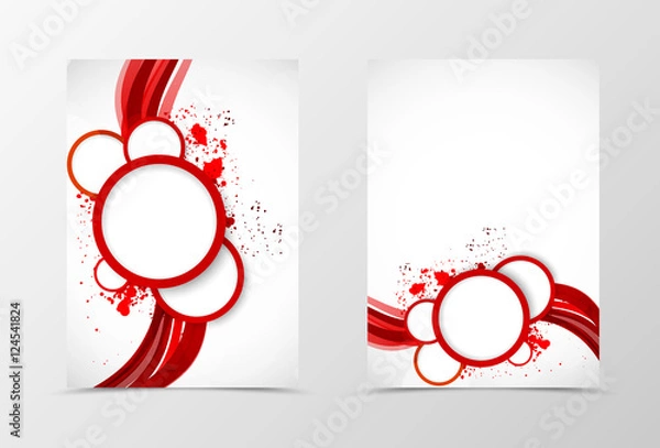 Fototapeta Front and back dynamic wave flyer template design