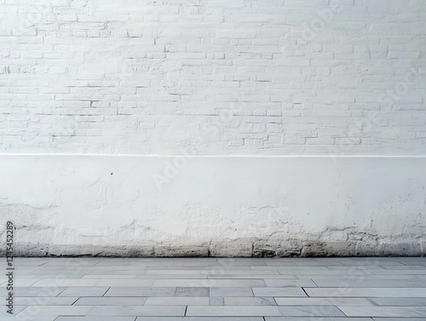 Obraz White brick wall with subtle texture and imperfections.