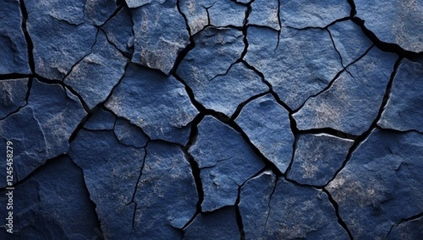 Fototapeta Dark blue slate texture background, with a rough surface and sharp edges.