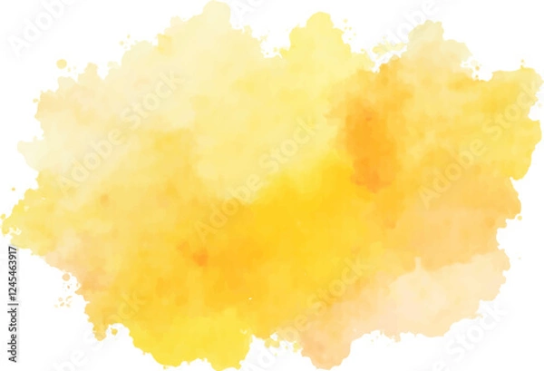 Fototapeta A vibrant, abstract watercolor splash in shades of yellow, with a textured and organic feel. This eye-catching element is perfect for adding a pop of color to backgrounds, designs, and illustrations