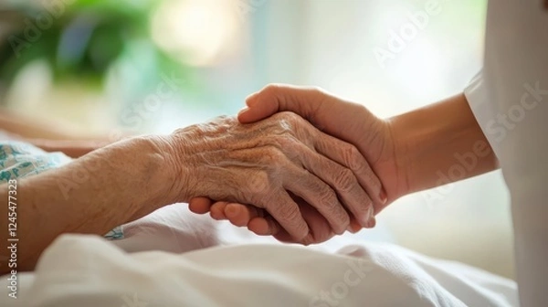 Fototapeta Professional doctor working with patient in hospital
