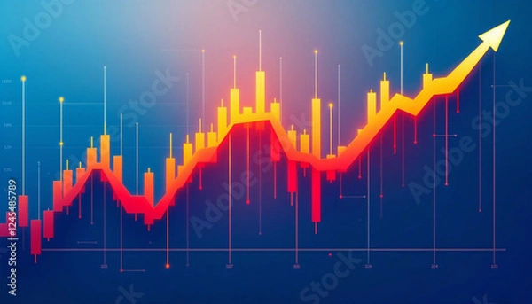 Obraz Stock market charts depict fluctuating values