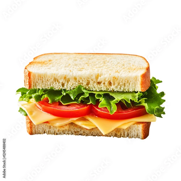 Obraz Freshly made sandwich with lettuce and tomato transparent background