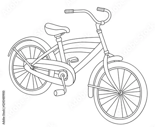 Fototapeta contour line of a bicycle with a frame.  Bicycle icon vector.