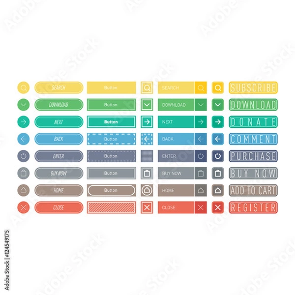 Fototapeta Web buttons vector icons.
