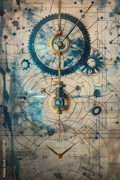Fototapeta Artistic Interpretation of Fundamental Physics Concepts and Laws