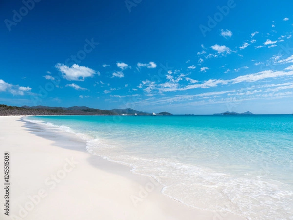 Fototapeta Shoreline at Whitehaven Beach in the Whitsundays