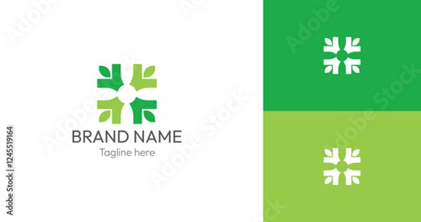Fototapeta Vector graphic group connection logo The logo symbolizes growth, harmony, and connection with nature.