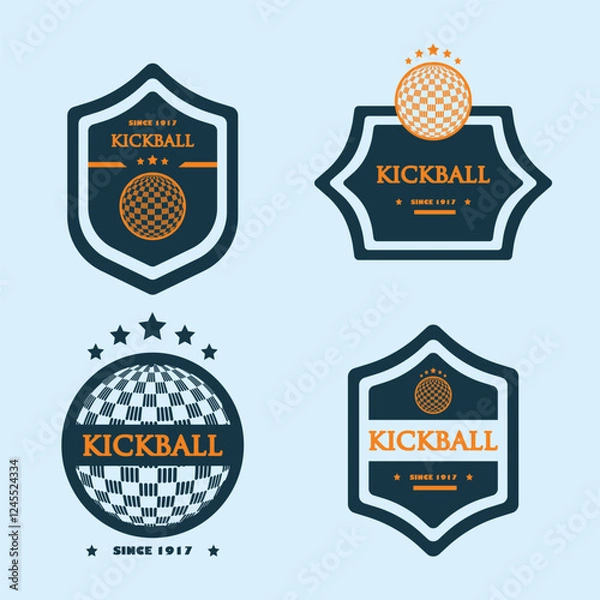 Obraz kickball badges design vector flat modern isolated illustration