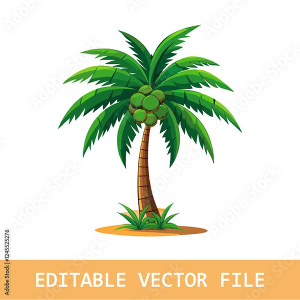 Fototapeta  a coconat tree logo silhouette vector