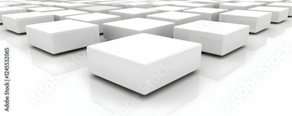 Fototapeta White Cube 3D Illustration