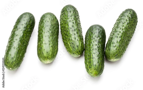 Fototapeta Cucumber vegetable isolated on white background cutout