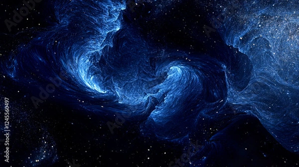 Obraz Dark blue abstract galaxy background stars space galaxy