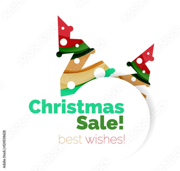 Fototapeta Christmas and New Year geometric banner with text