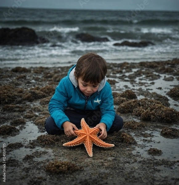 Obraz The Talking Starfish: A child finds a starfish that can speak. What wisdom or secrets does it share?