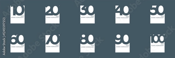 Fototapeta collection anniversary abstract logotype vector design set icon 10 to 100