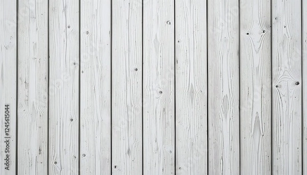 Fototapeta High-resolution image of whitewashed wooden planks, ideal for backgrounds and textures, showing detailed wood grain and knots.